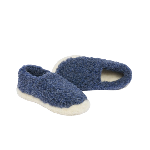 Chaussons en laine – Bleu nuit