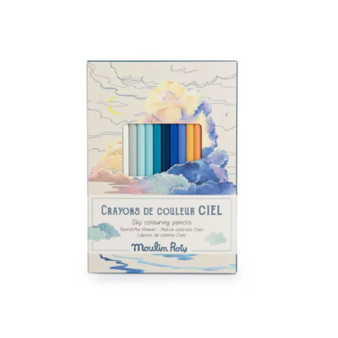 Crayons de couleur et cartes Ciel