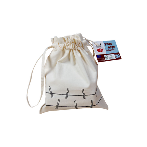 Sac coton de 25 pinces à linge "Onlywood" cuutume.com 