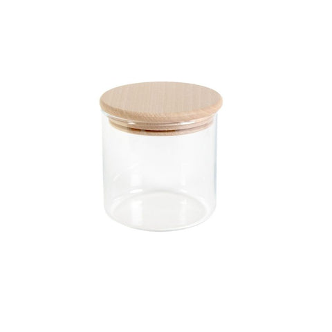 Bocal en verre et couvercle en bois - 0,5 L