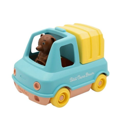 Camion Poubelle Petit Ours Brun - Menthe