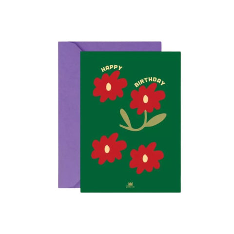 Carte "Happy birthday Fleurs"