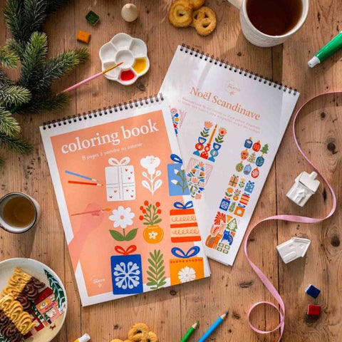 Carnet de coloriage A4 - Noël Scandinave