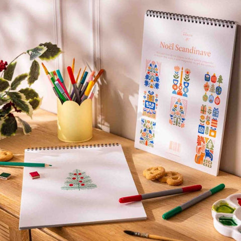 Carnet de coloriage A4 - Noël Scandinave