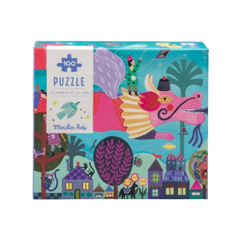 Puzzle 100 pièces - Le Dragon et la lune