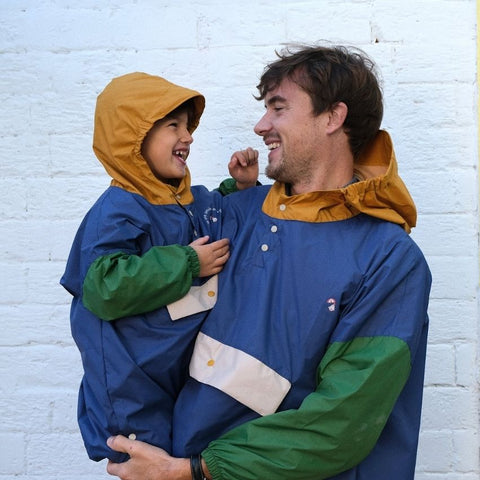Poncho de pluie long - Ash Blue