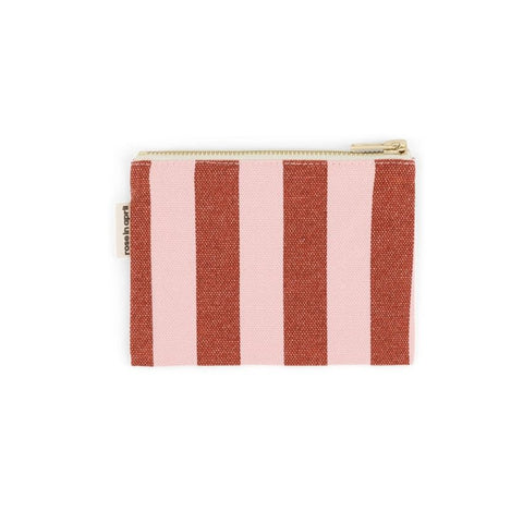 Porte-monnaie - Marie rayures brick / pink
