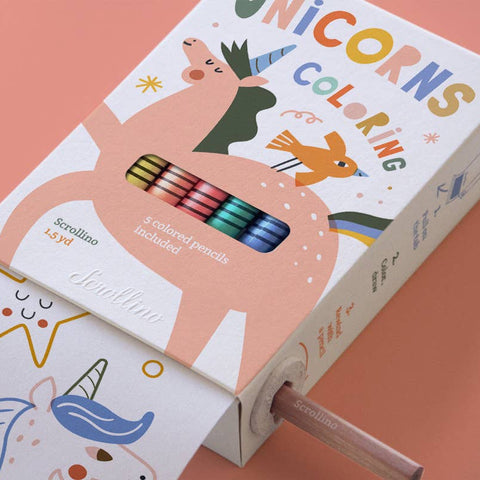 Livre de coloriage à dérouler - Licornes