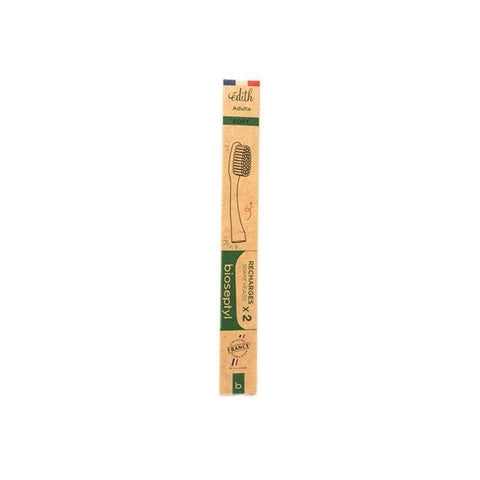 lot de 2 têtes de rechange pour brosse à dents Edith souple Bioseptyl