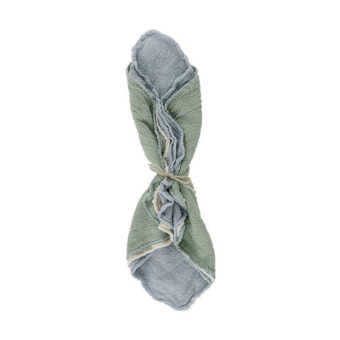 3 Chiffons Multi-Usages En Coton - Naturel / Bleu / Vert - Coutume