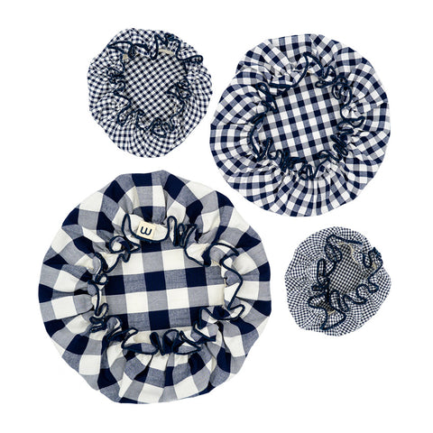 Set de 4 charlottes couvre-plat carreaux confiture navy wabi